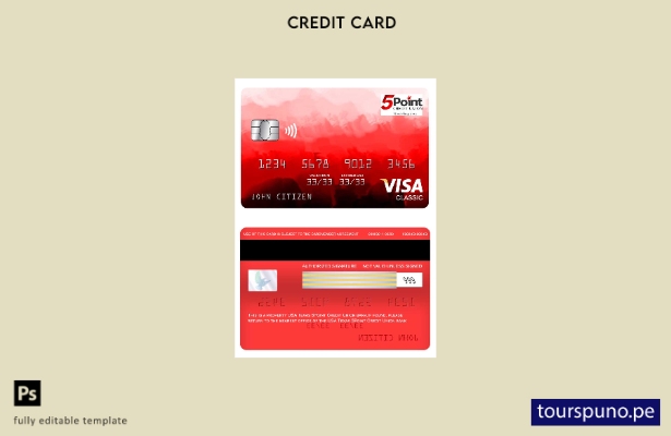lista para imprimir plantilla de tarjeta clásica de visa bancaria de USA Texas P
